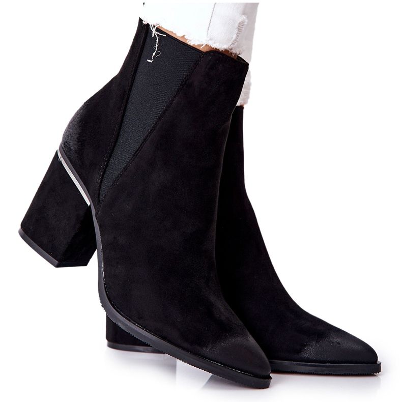 POTOCKI Suede Black Boots On Heel Coriseis