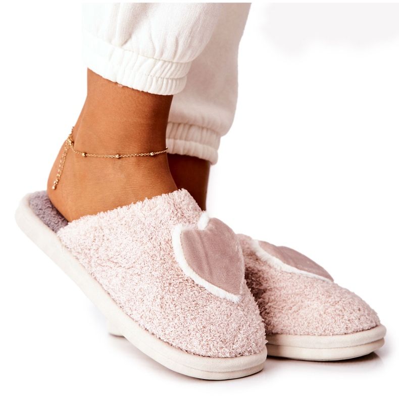Women's Beige Heartbeat Slippers grey