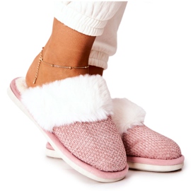 Warm Slippers With Fur Pink Flamarin beige