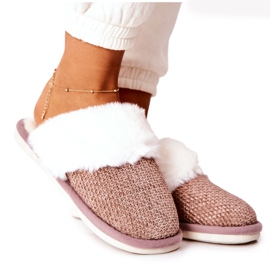 Warm Slippers With Fur Light brown Flamarin beige