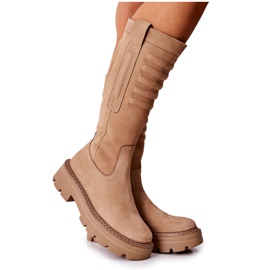 Leather Maciejka Boots Beige 05277-04 Leather Maciejka Boots Beige 05277-04