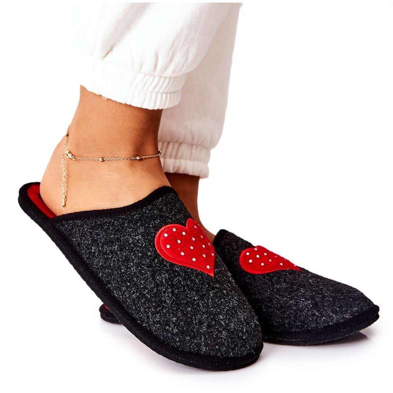 Big Star Home Slippers Panto Fino II267009 Black and Red Big Star Home Slippers Panto Fino II267009 Black and Red