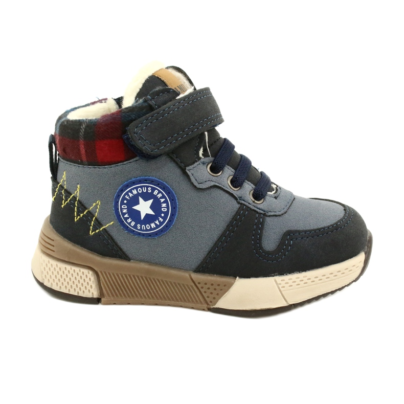 Boys' boots with the fur of American Club GC27 navy blue