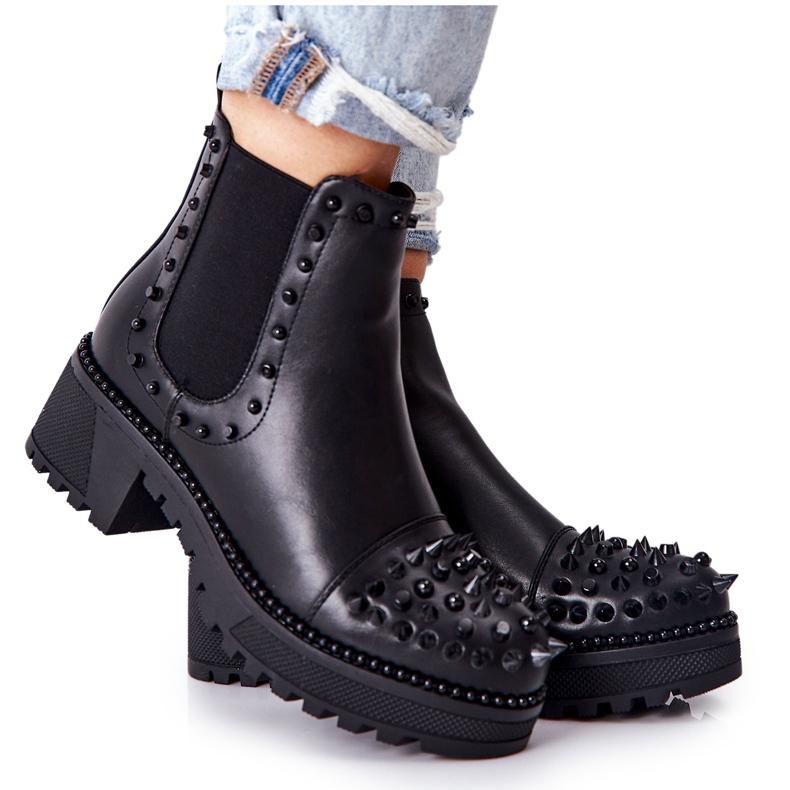 PG1 Black Comonis Jodhpur Boots With Jets