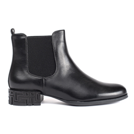 Sergio Leone Chelsea Boots With Decorative Heel black