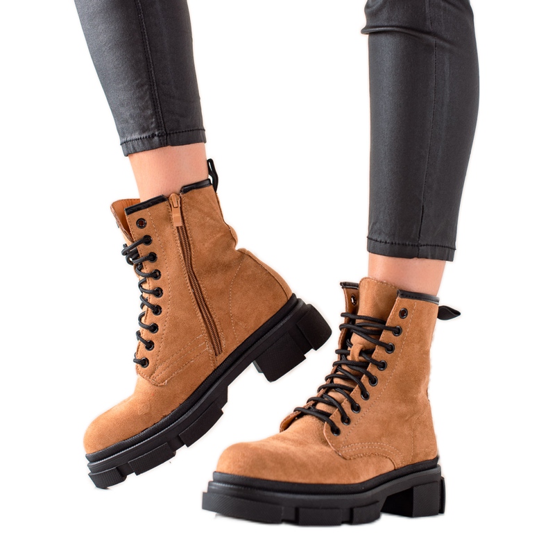Super Me Brown Suede Trappers beige Super Me Brown Suede Trappers beige