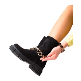 Bestelle Suede Booties With A Chain black Bestelle Suede Booties With A Chain black