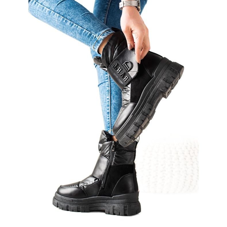 TRENDI Warm Snow Boots With Velcro black