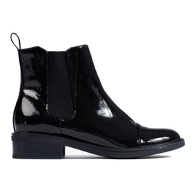 TRENDI Elegant lacquered Chelsea boots black