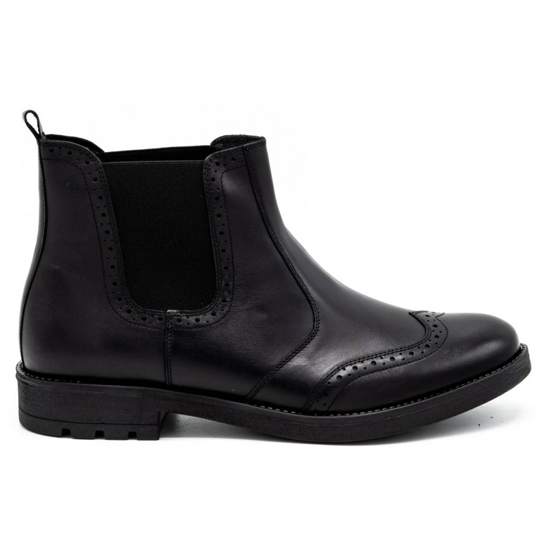 Olivier Men's Chelsea boots, leather brogues 7003KB black