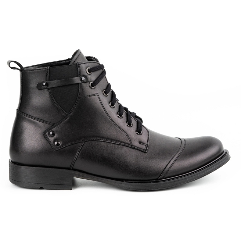 Olivier Men's winter leather boots 7005KB black
