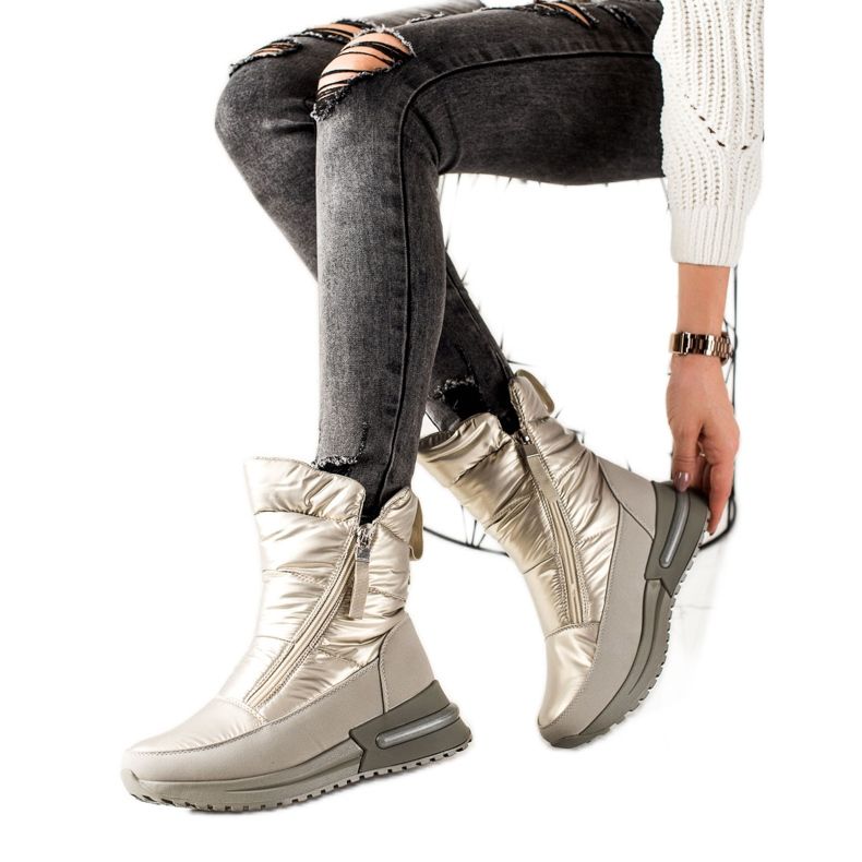 Weide Casual Silver Snow Boots