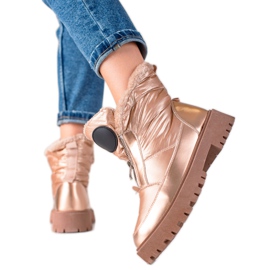 TRENDI Golden Shiny Snow Boots