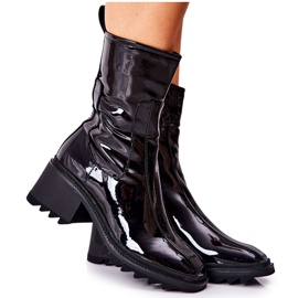 PM1 High-heeled Black Merelien Black Patent Boots