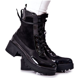 Black Meridiah leather boots