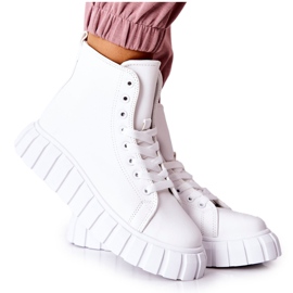 Leather High Sneakers On The White Meniphise Platform Leather High Sneakers On The White Meniphise Platform