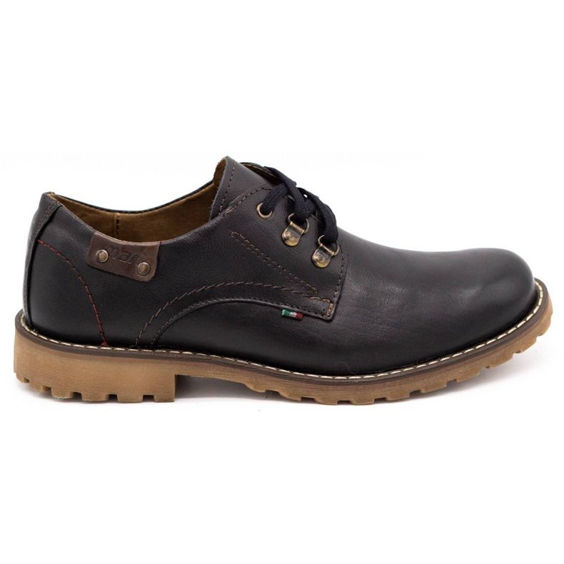 Olivier Men's shoes leather ankle boots 812MP black with brown