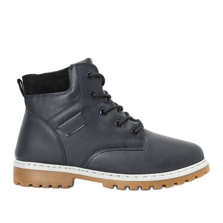 Adrien navy blue men's insulated boots