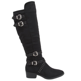 Zettu Black women's riding boots