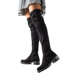 Lucky Shoes Boots With Decorative Platform black Lucky Shoes Boots With Decorative Platform black