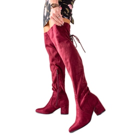 Laura Mode High-heeled thigh-high boots red