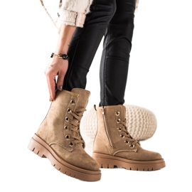 TRENDI Brown Suede Trappers beige