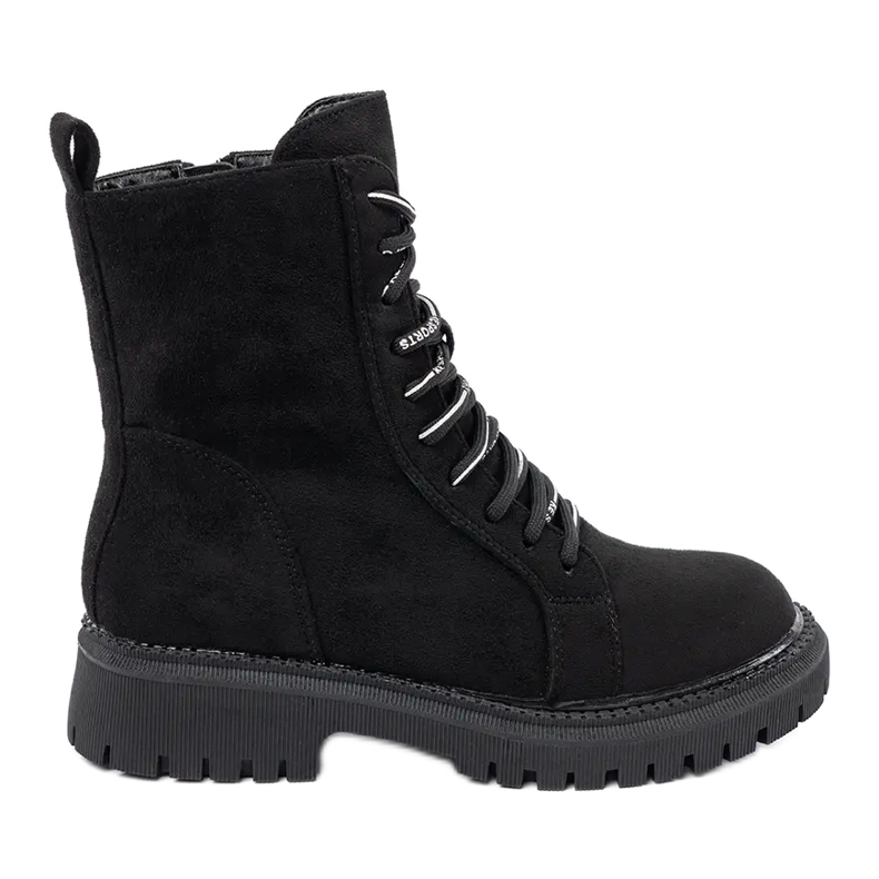 TRENDI Lace-up workers black