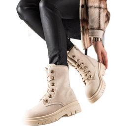 TRENDI Beige Suede Trappers TRENDI Beige Suede Trappers