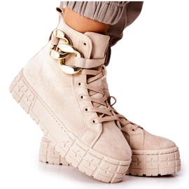 High Sneakers On The Evenia Light Beige Platform