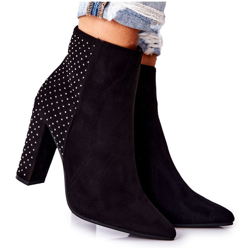 PS1 Black Sorienta Suede Boots With Sequins