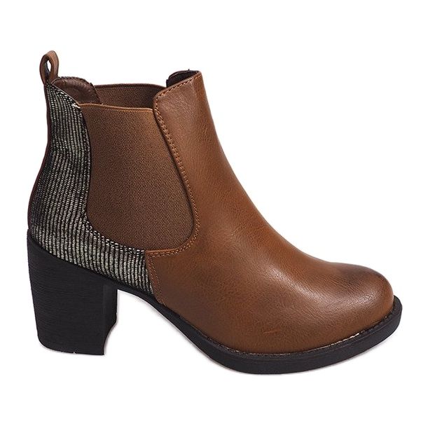 Boots On Heel With Elastic 1227 Camel brown
