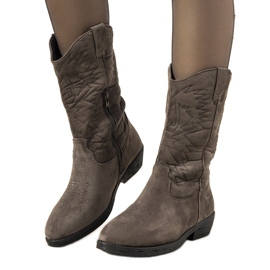 Gray cowboy boots from Roxanne grey