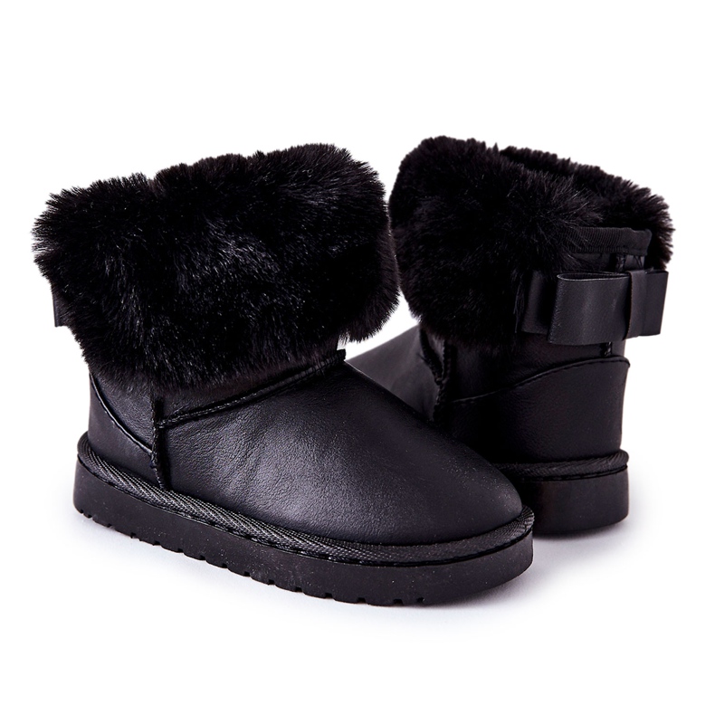 Children's Snow Boots With Fur Black Madie