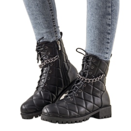 Black Jaclyn women's quilted boots