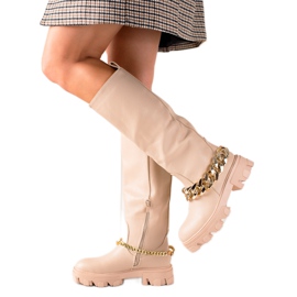 Seastar Fashionable Boots With Ornament beige