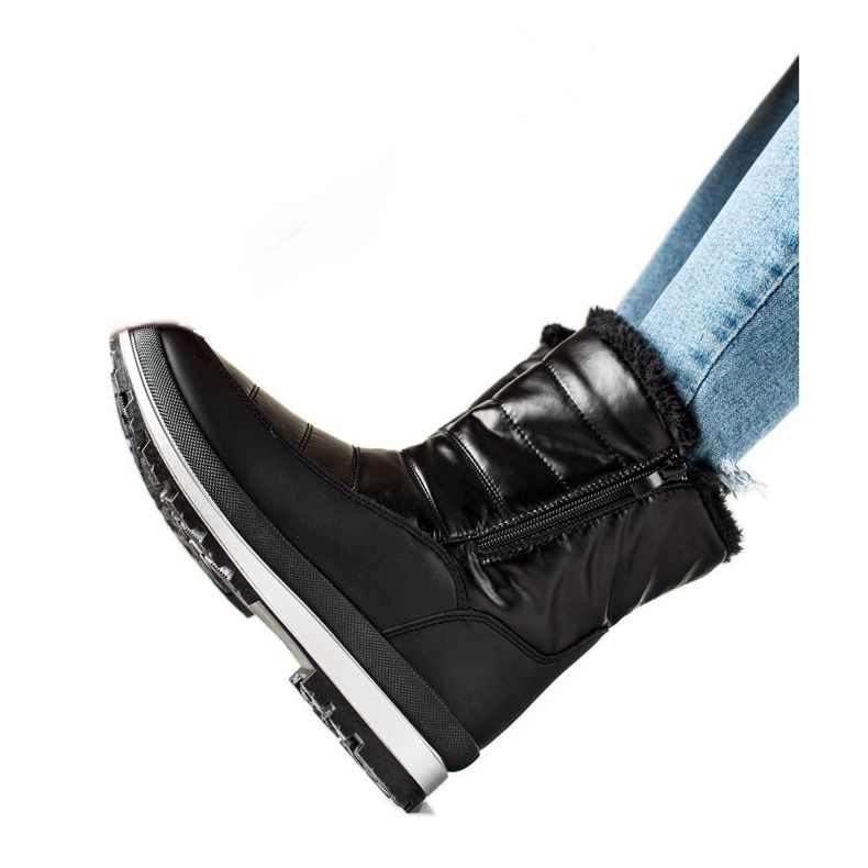 TRENDI Classic Snow Boots On The Zipper black