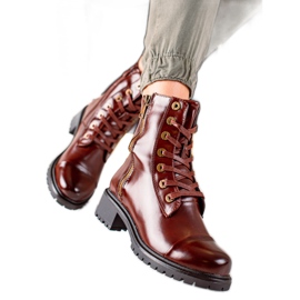 Super Mode Brown Boots With Decorative Zipper