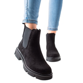 Ideal Shoes Suede Chelsea boots black