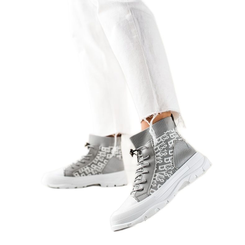 Goodin Fashionable High Sneakers white grey Goodin Fashionable High Sneakers white grey