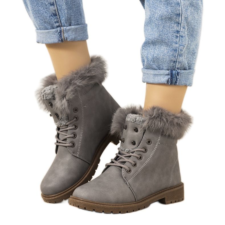 Gray LeBatelier women's insulated boots grey