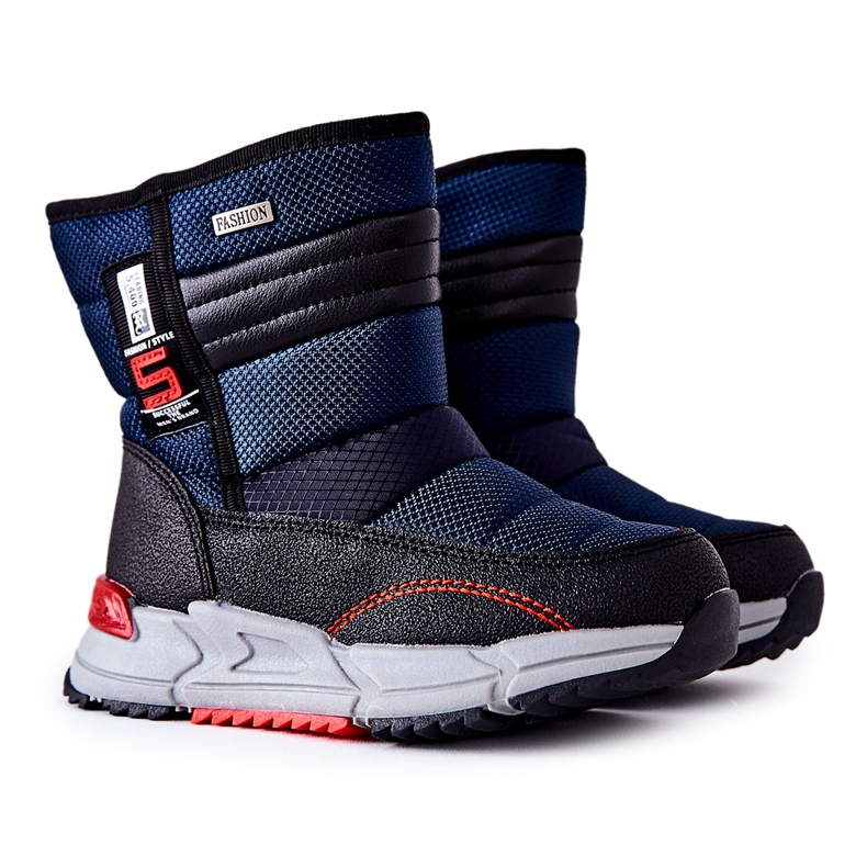 PJ2 Children's Warm High Snow Boots Navy Blue Leoth black PJ2 Children's Warm High Snow Boots Navy Blue Leoth black
