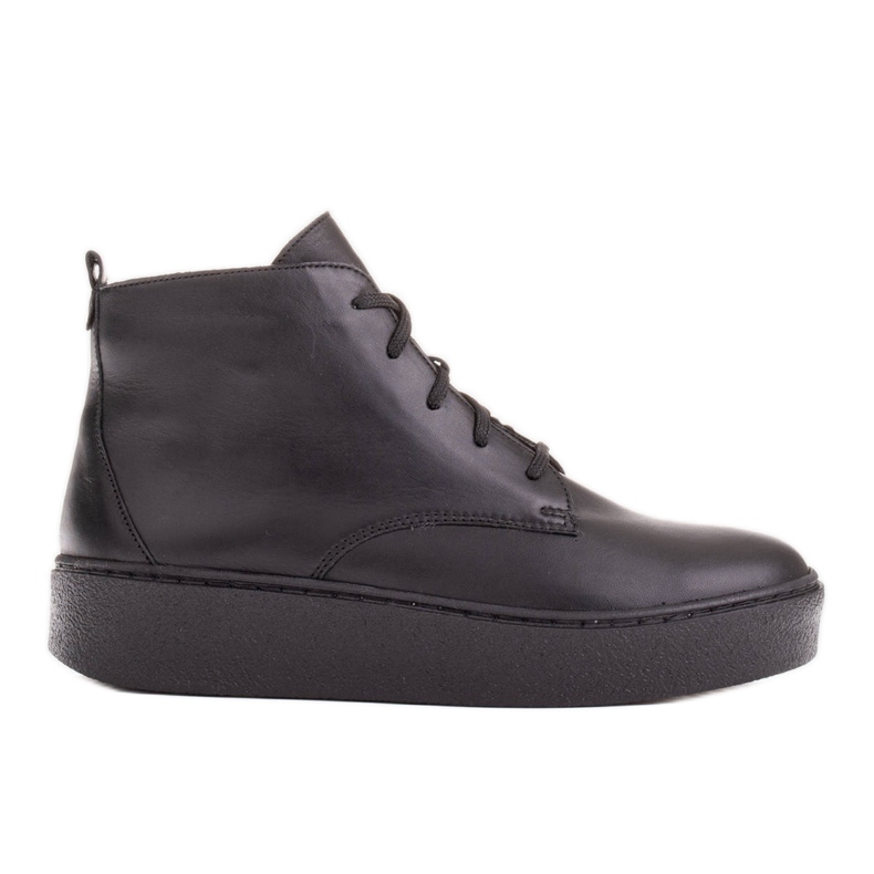 Marco Shoes Low lace-up boots made of soft leather black