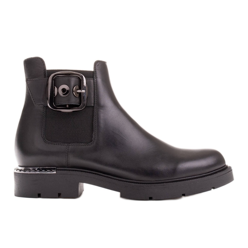 Marco Shoes Chelsea boots with a decorative buckle black