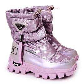 PJ2 Children's Warm Snow Boots With Zipper Violet Cleome purple