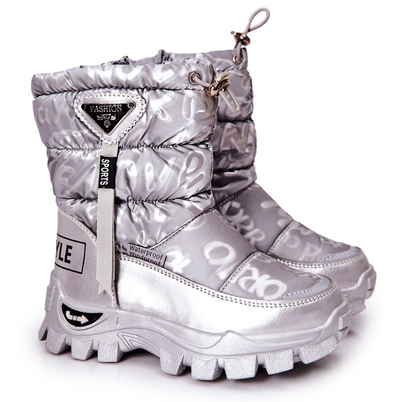 PJ2 Children's Warm Snow Boots On The Silver Cleome Zipper