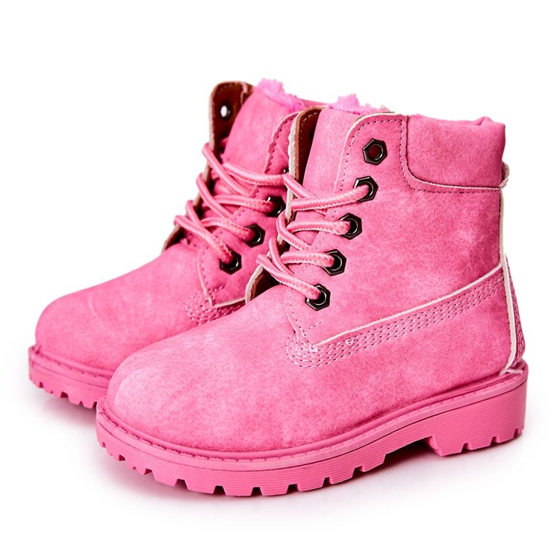 Children's Trappers Boots Pink Milos Children's Trappers Boots Pink Milos
