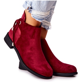 Women's boots Suede Burgundy Numbero claret red
