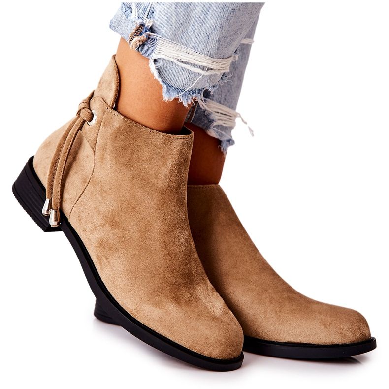 Women's Boots Suede Beige Numbero