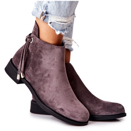 Women's Boots Suede Gray Numbero grey