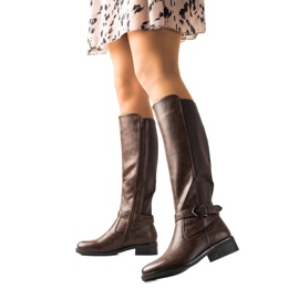 Lovit Stylish boots on a flat heel brown Lovit Stylish boots on a flat heel brown